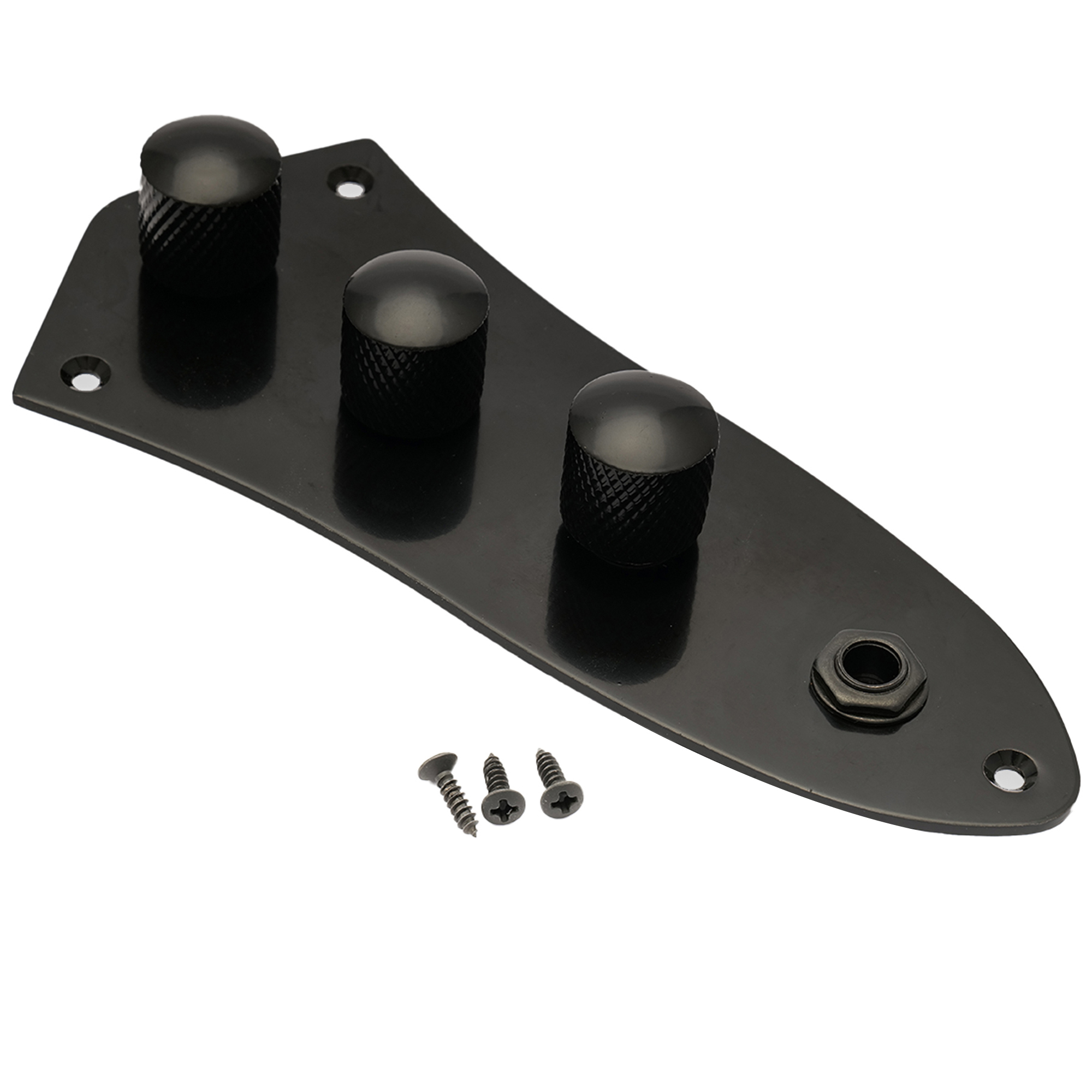 Piastra Controlli In Acciaio Cromato Per Basso P-Bass/Tele Bass Vintage, 3 Fori, Per Potenziometri Da 9,6 Mm, Con Viti