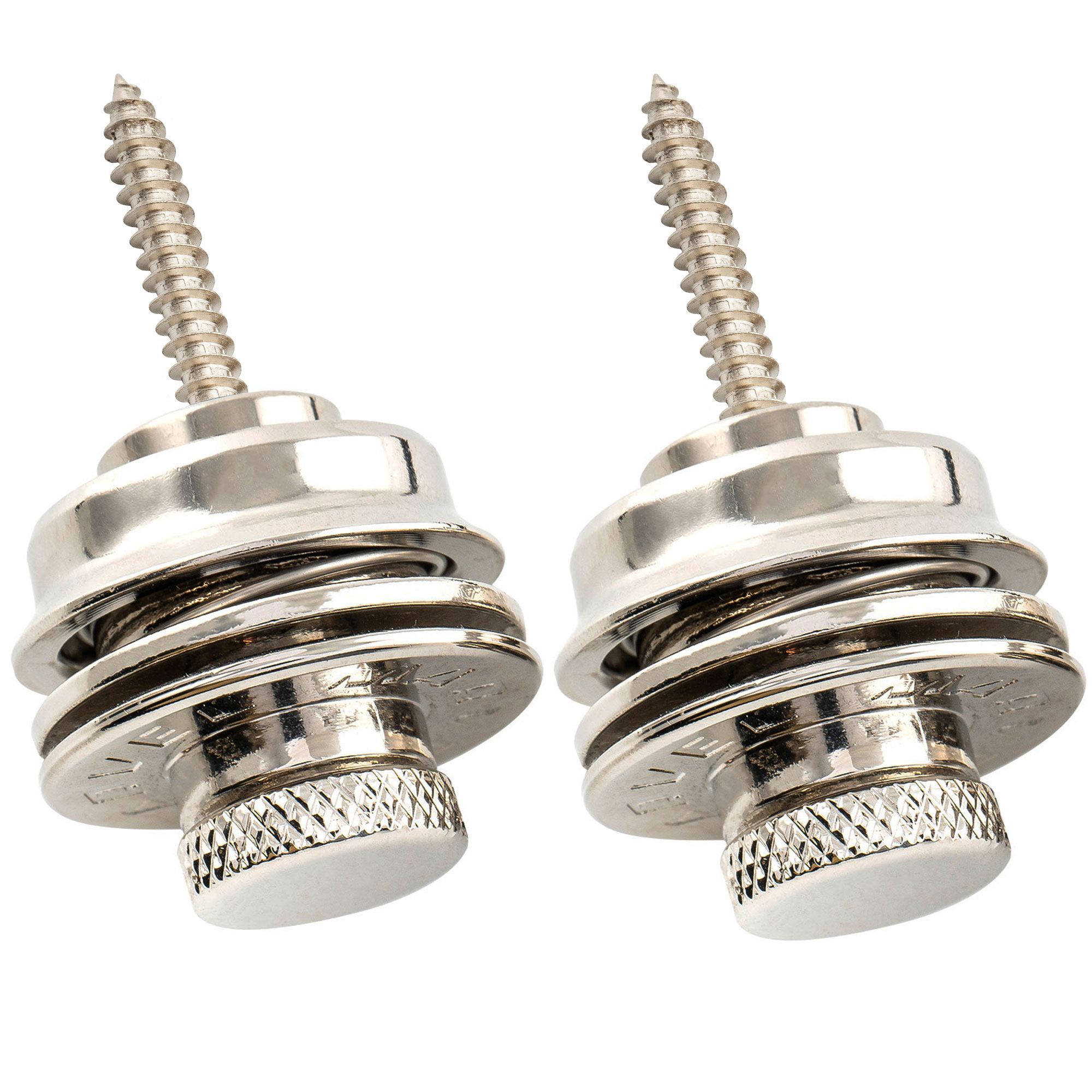 Musiclily Pro 2Pcs Nickel Heavy Duty Guitar Strap Locks Button